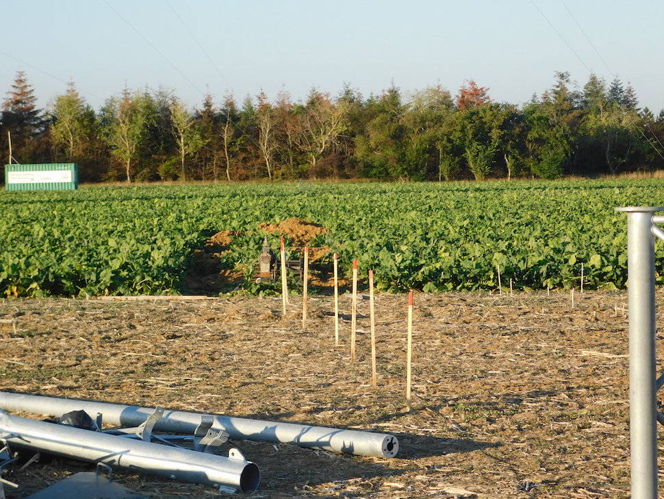 Im September 2018 gab Agile Wind Power den Windmast zur Kalibrierung in Auftrag. Der Standplatz 7 wird ausgemessen und für den Mast vorbereitet.